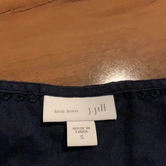 J Jill navy blue 100% linen sleeveless tank top size small S - Picture 7 of 12